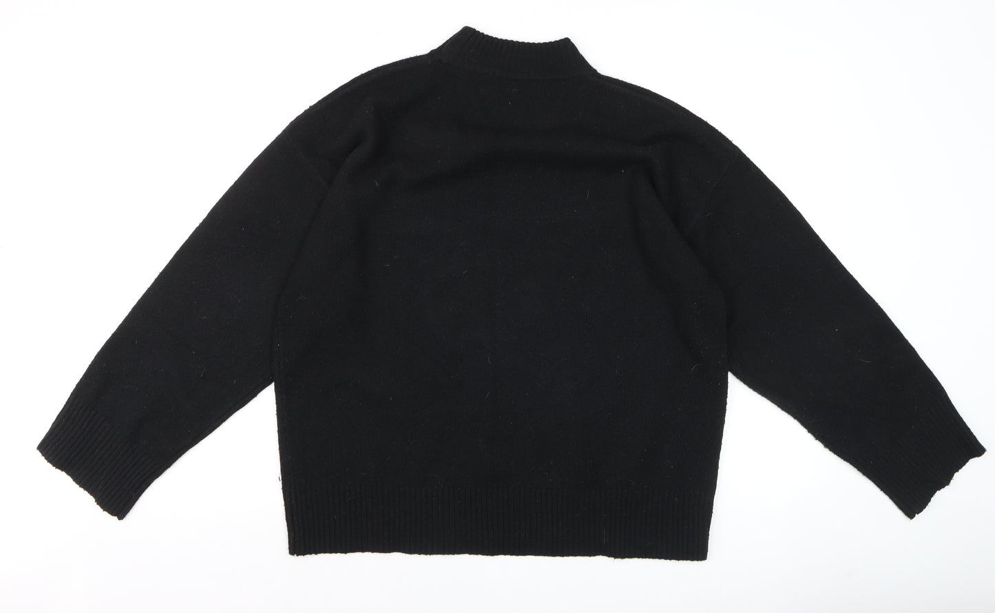 Tu Women Black Sequin 'Jolly' Christmas Jumper Size 14 High Neck