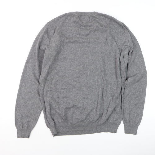 Next Men’s Grey Dog Graphic Cotton Crew Neck Jumper Size M