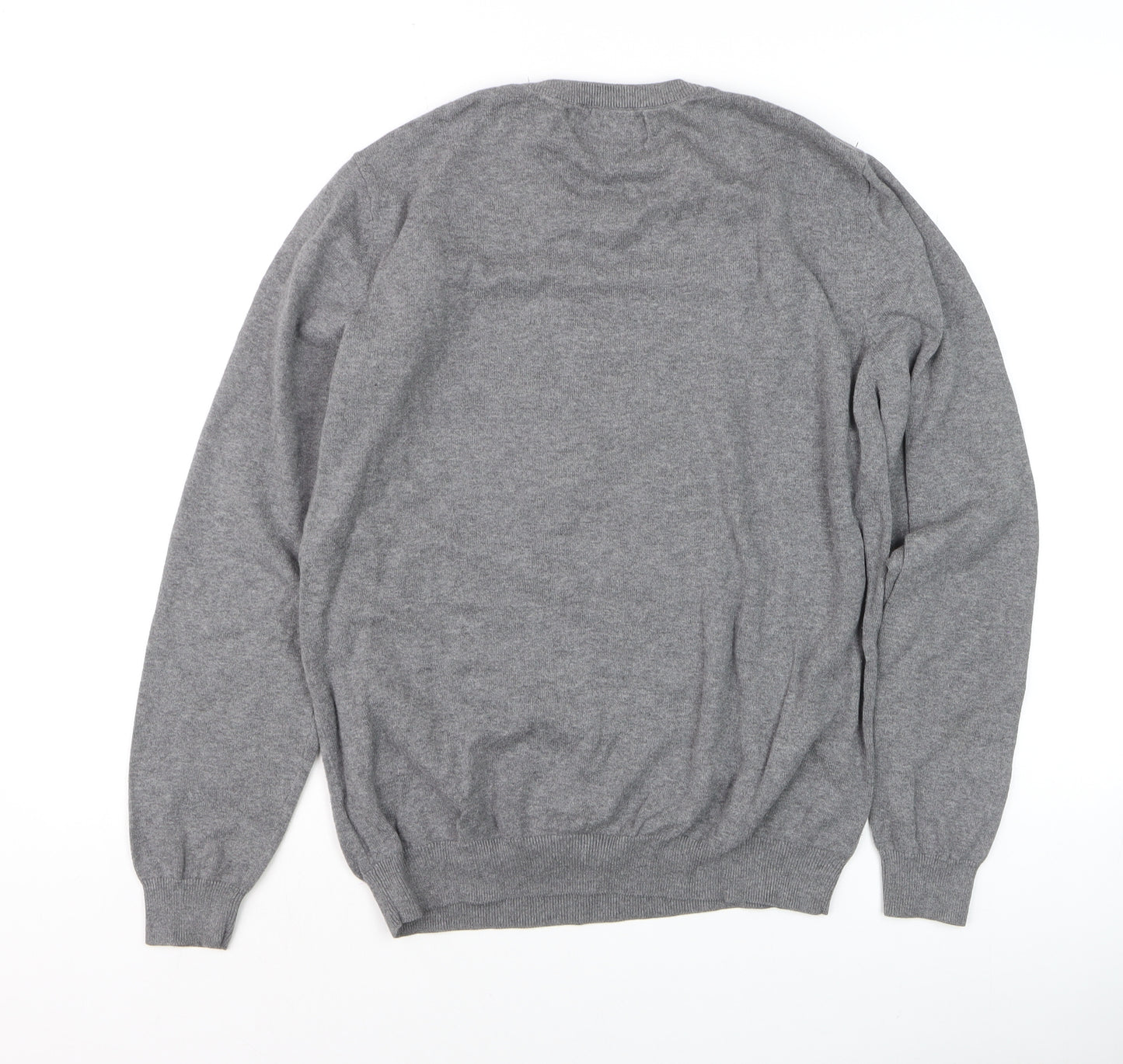 Next Men’s Grey Dog Graphic Cotton Crew Neck Jumper Size M