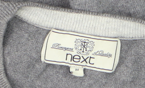 Next Men’s Grey Dog Graphic Cotton Crew Neck Jumper Size M