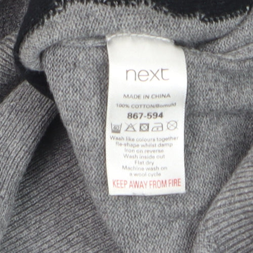 Next Men’s Grey Dog Graphic Cotton Crew Neck Jumper Size M