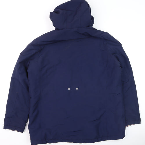 Papaya Women’s Blue Parka Jacket Size 16 Hooded Lined Zip Pockets