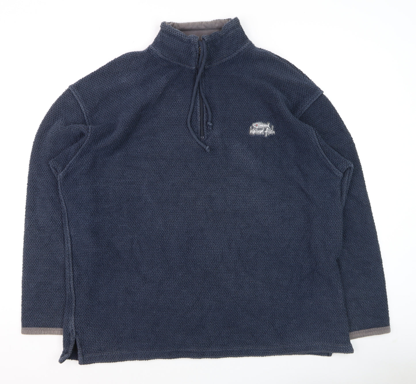 Weird Fish Men's Blue XL Knit 1/4 Zip Pullover Sweatshirt