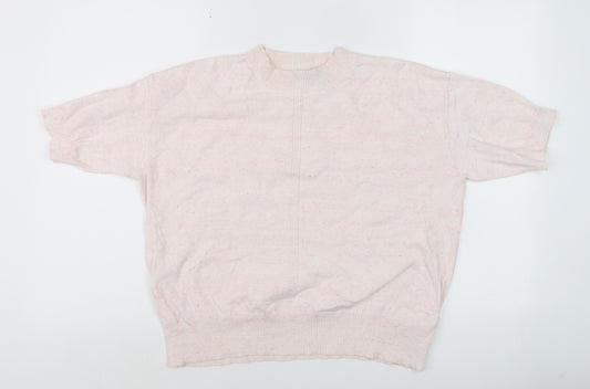 Marks and Spencer Women’s Pink Crew Neck Short Sleeve Jumper Size M