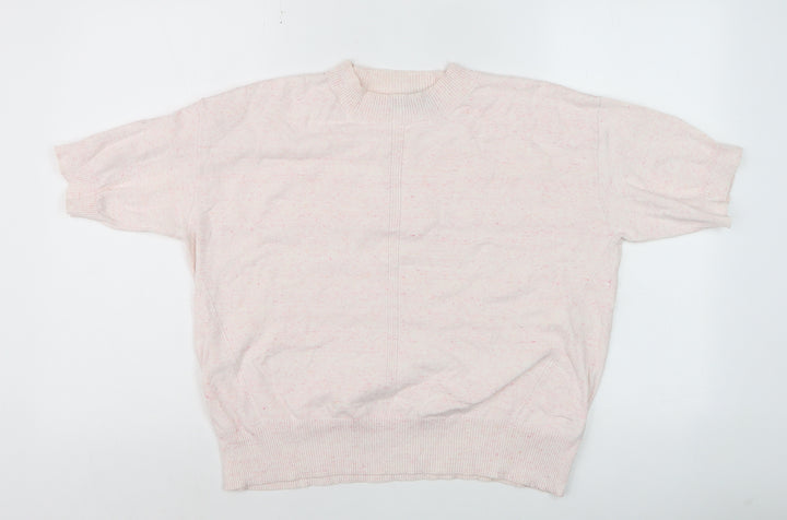 Marks and Spencer Women’s Pink Crew Neck Short Sleeve Jumper Size M