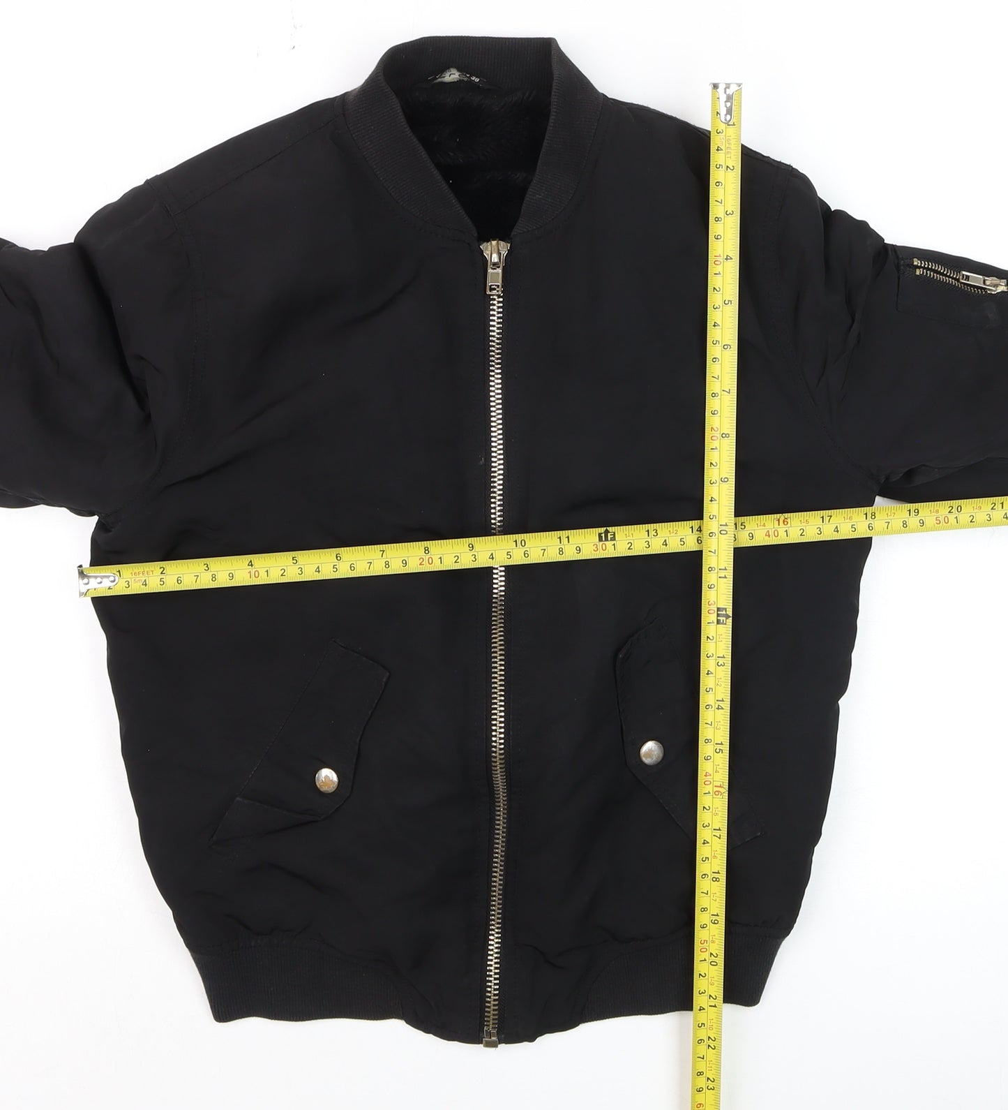 Select Womens Black Bomber Jacket Size 10 Polyester Lined Casual