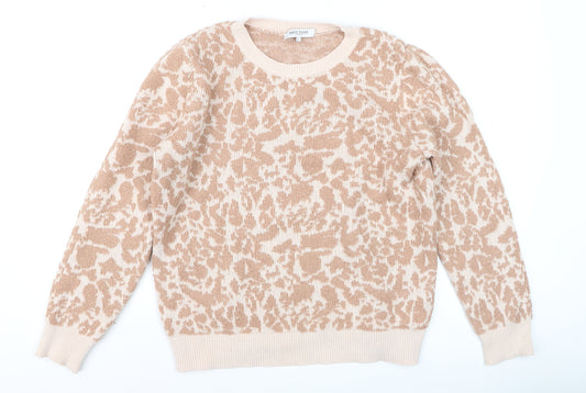 Great Plains Women's Beige Animal Print Wool Blend Jumper L