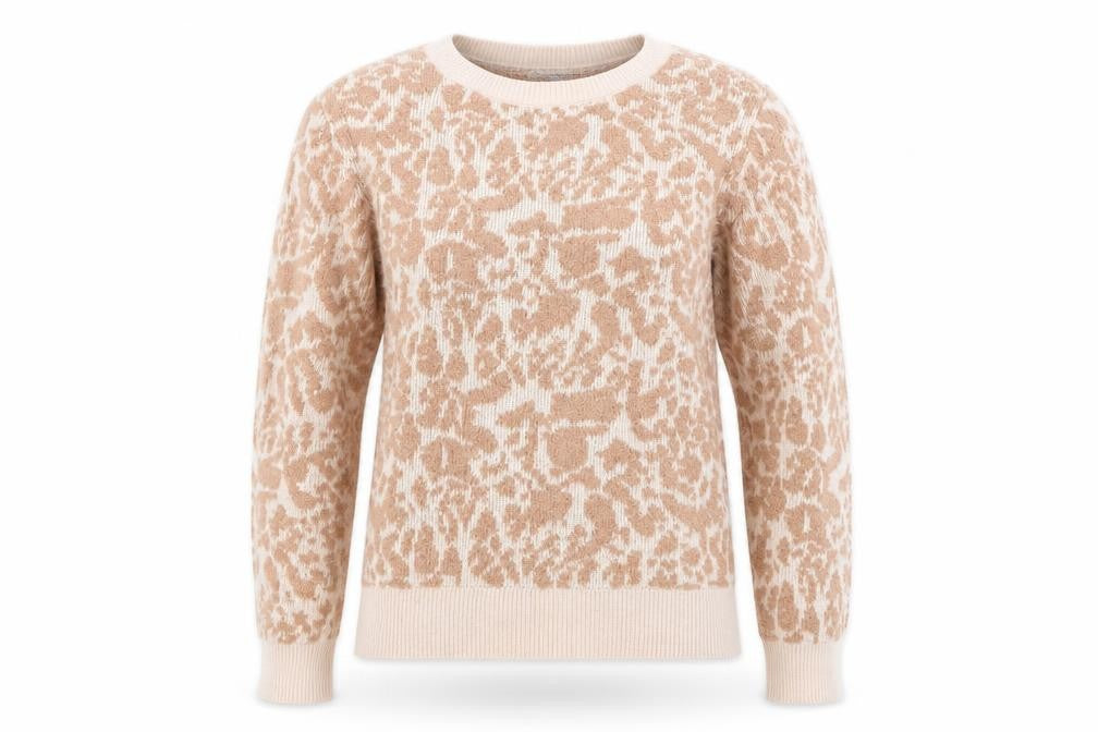 Great Plains Women's Beige Animal Print Wool Blend Jumper L