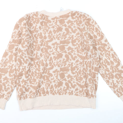 Great Plains Women's Beige Animal Print Wool Blend Jumper L
