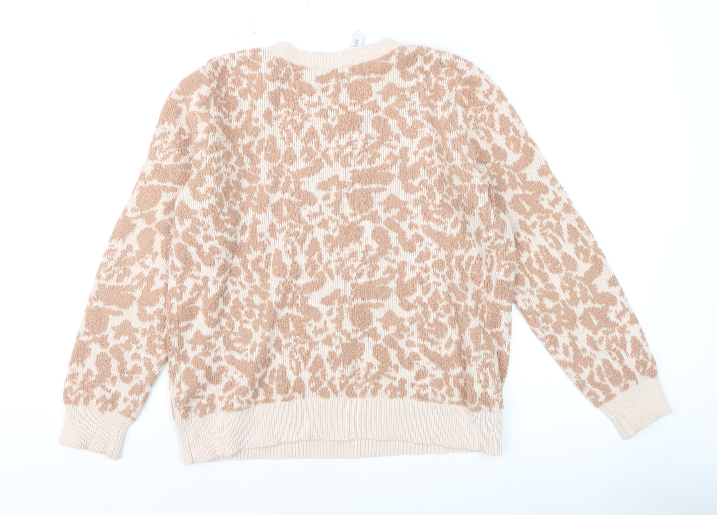 Great Plains Women's Beige Animal Print Wool Blend Jumper L