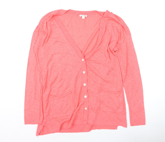 Gap Women’s Pink Cotton Viscose V-Neck Button Cardigan XS
