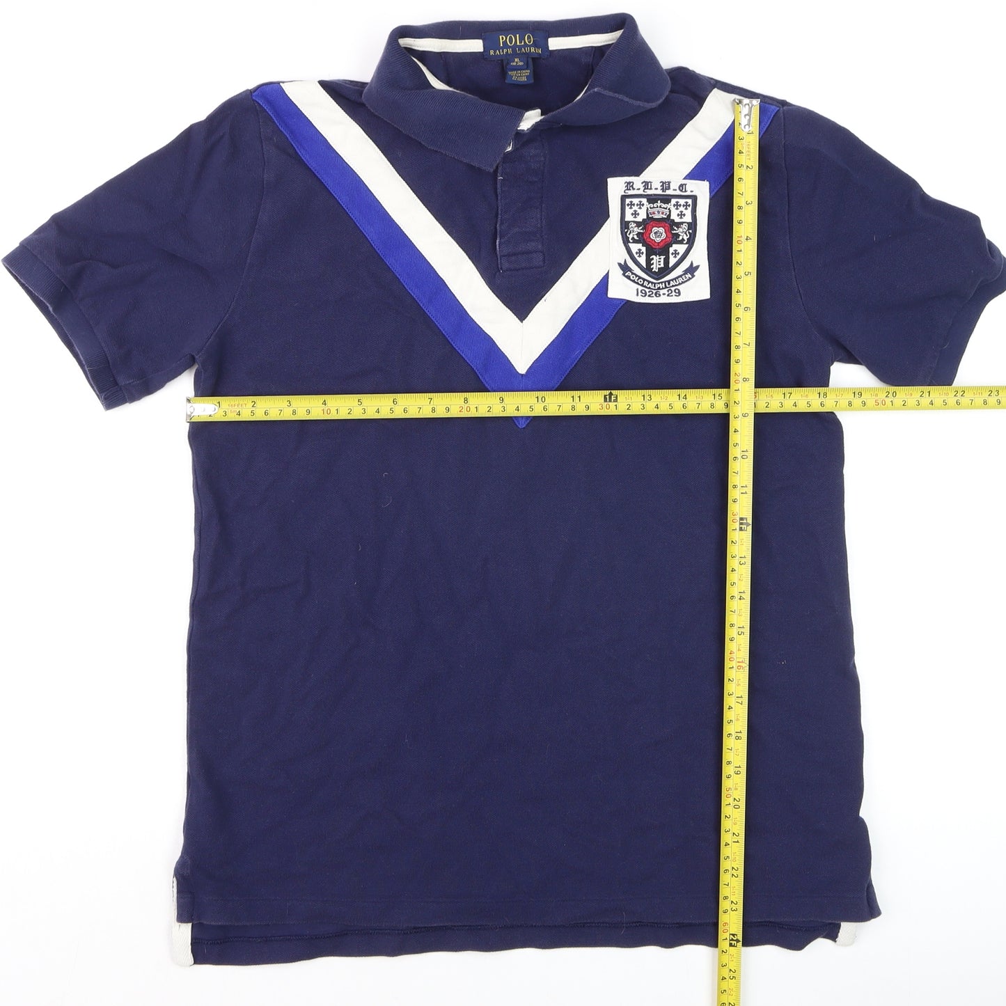 Ralph Lauren Men's Blue XL Collared Short Sleeve Cotton Sports T-Shirt