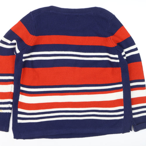 Isle Women's Red Navy Striped Pullover Jumper Size M 14-16