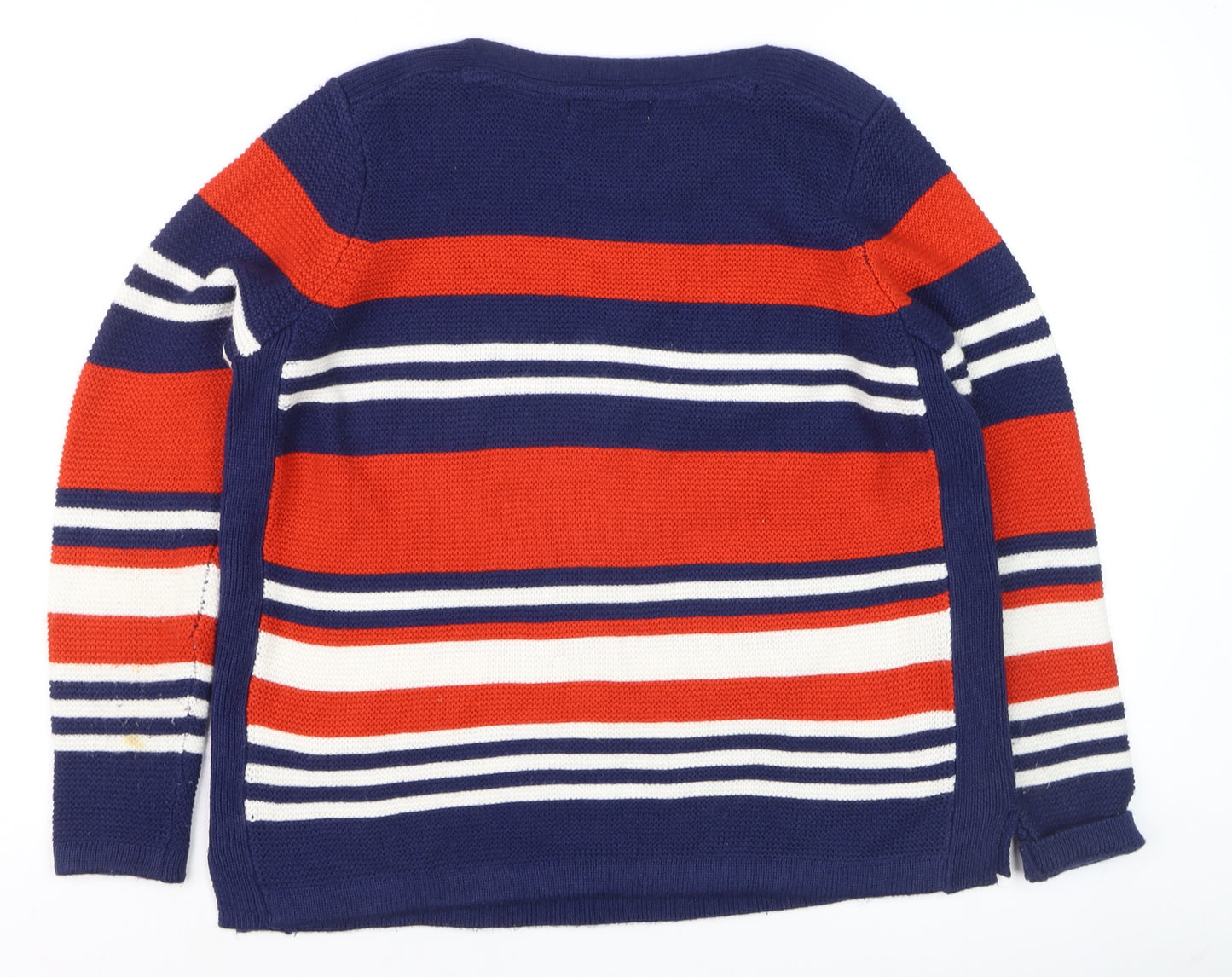 Isle Women's Red Navy Striped Pullover Jumper Size M 14-16