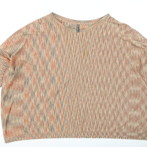 NAF NAF Women’s Multicoloured L Relaxed Knit Cotton T-Shirt