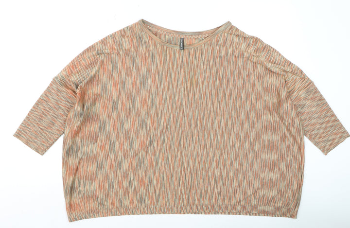 NAF NAF Women’s Multicoloured L Relaxed Knit Cotton T-Shirt