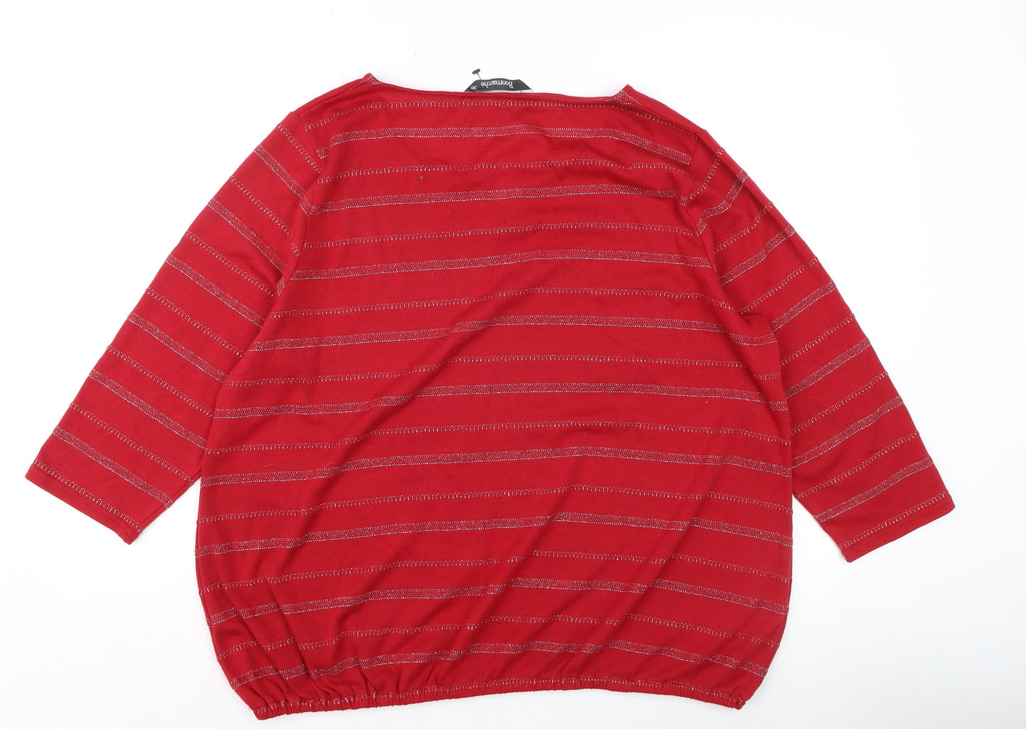 Bonmarché Women’s Red Striped Metallic Jersey T-Shirt Size 20