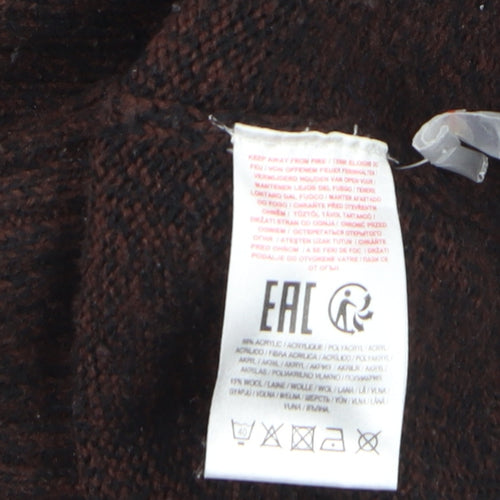 Dissident Men's Brown Henley Knit Jumper Size M