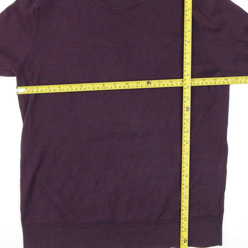 Topman Men's Purple Cotton Crew Neck Jumper Size M Classic Knit