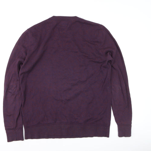 Topman Men's Purple Cotton Crew Neck Jumper Size M Classic Knit