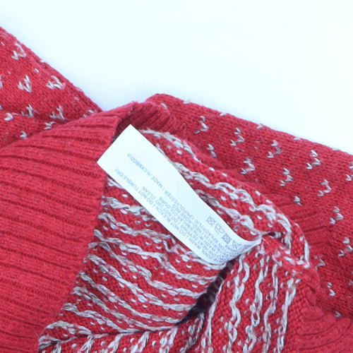FatFace Women’s Red Fair Isle Roll Neck Jumper Size 8
