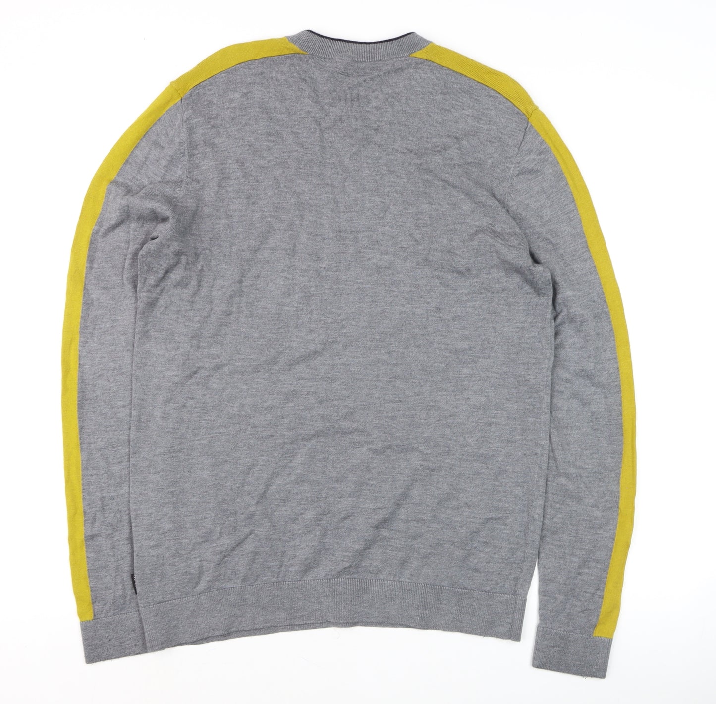 Ted Baker Men’s Grey Crew Neck Cotton Blend Pullover Jumper Size L