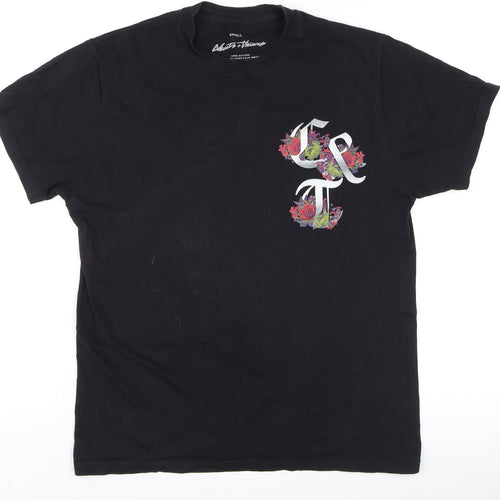Cheats & Thieves Men's Black Floral Graphic Cotton T-Shirt Size S