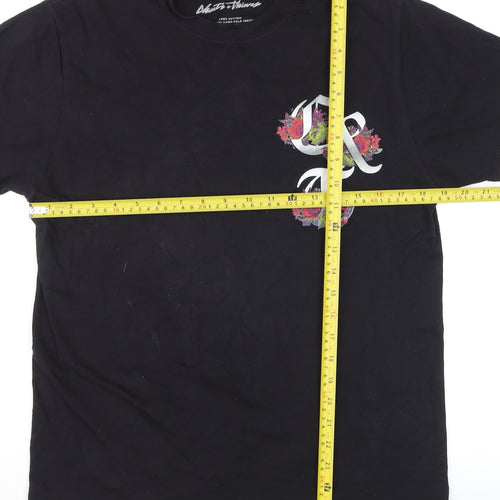 Cheats & Thieves Men's Black Floral Graphic Cotton T-Shirt Size S