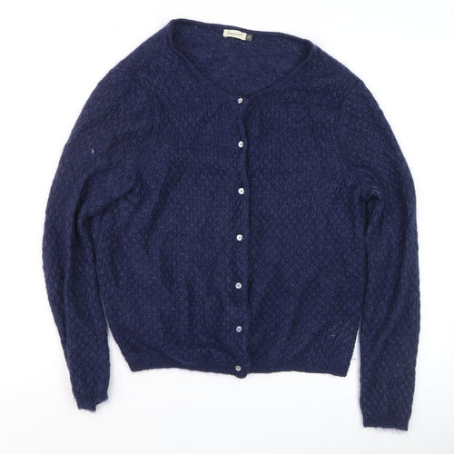Somewhere Paris Women's Blue Wool Mohair Knit Cardigan Size 12
