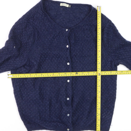 Somewhere Paris Women's Blue Wool Mohair Knit Cardigan Size 12