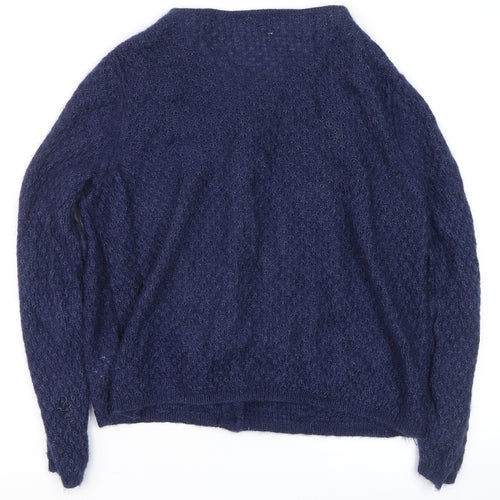 Somewhere Paris Women's Blue Wool Mohair Knit Cardigan Size 12