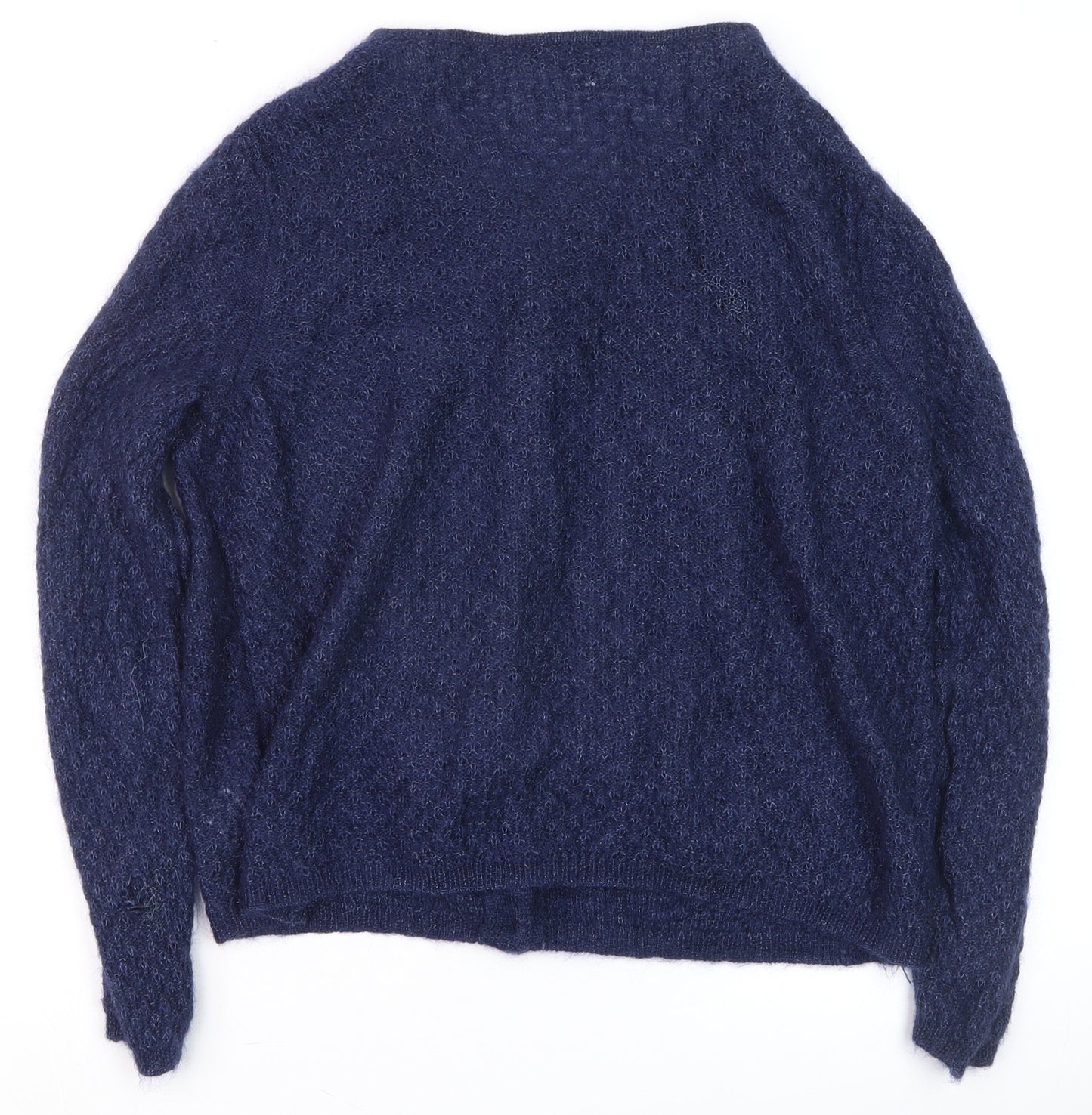 Somewhere Paris Women's Blue Wool Mohair Knit Cardigan Size 12