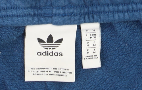 Adidas Men Blue Jogger Sweatpants M with Side Stripes