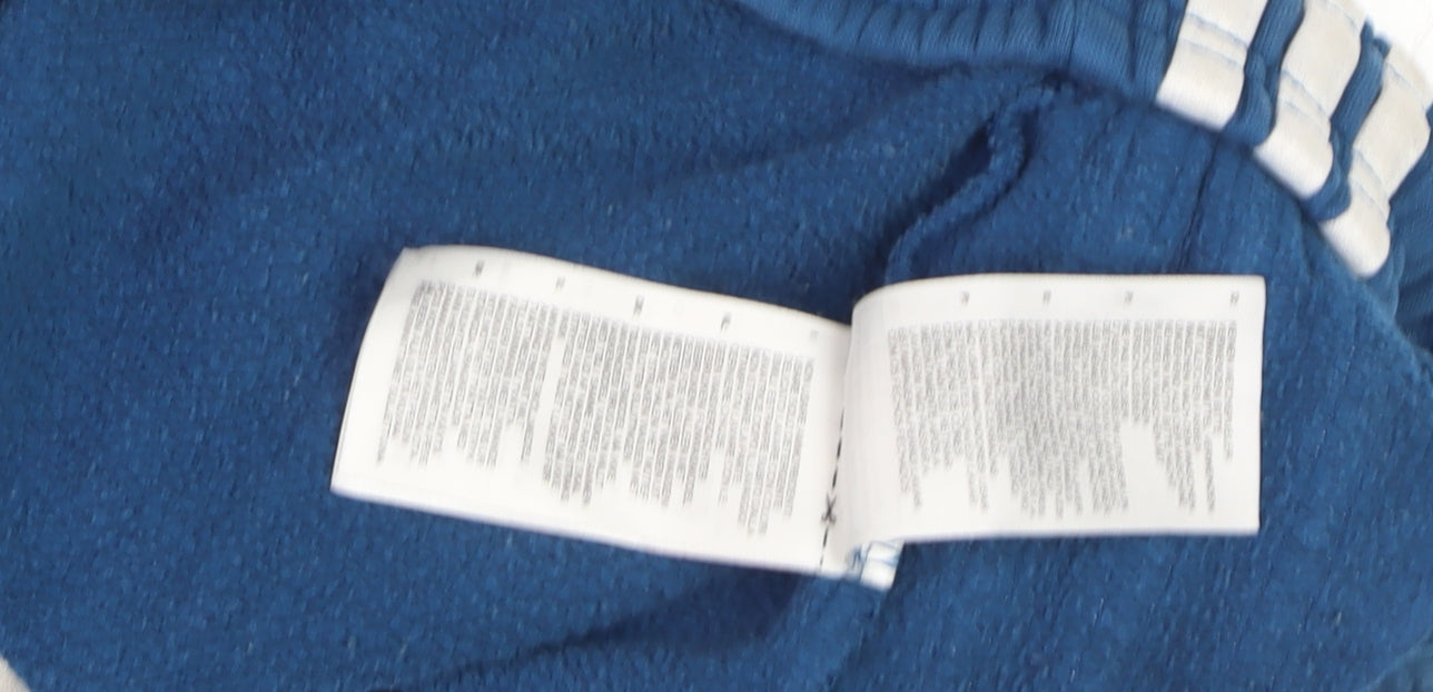 Adidas Men Blue Jogger Sweatpants M with Side Stripes