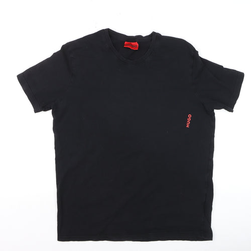 Hugo Boss Men's Black Crew Neck Cotton Logo T-Shirt Size M