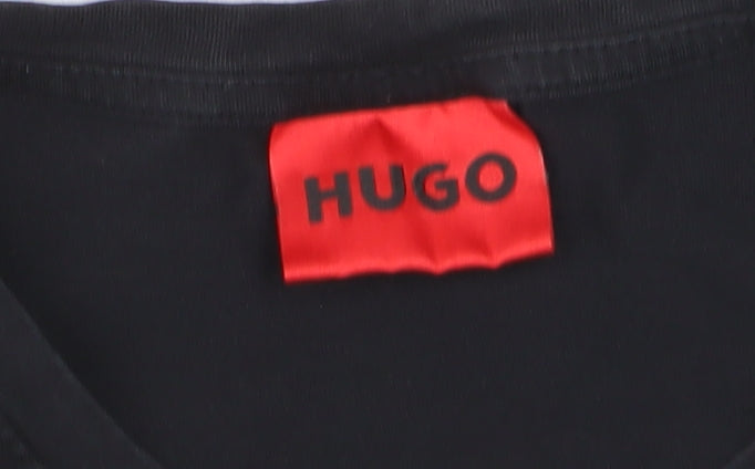 Hugo Boss Men's Black Crew Neck Cotton Logo T-Shirt Size M