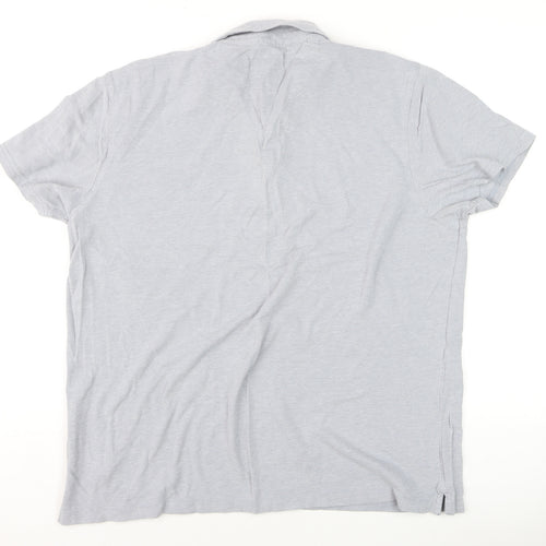 Jasper Conran Men's Grey Collared Short Sleeve Cotton T-Shirt Size L