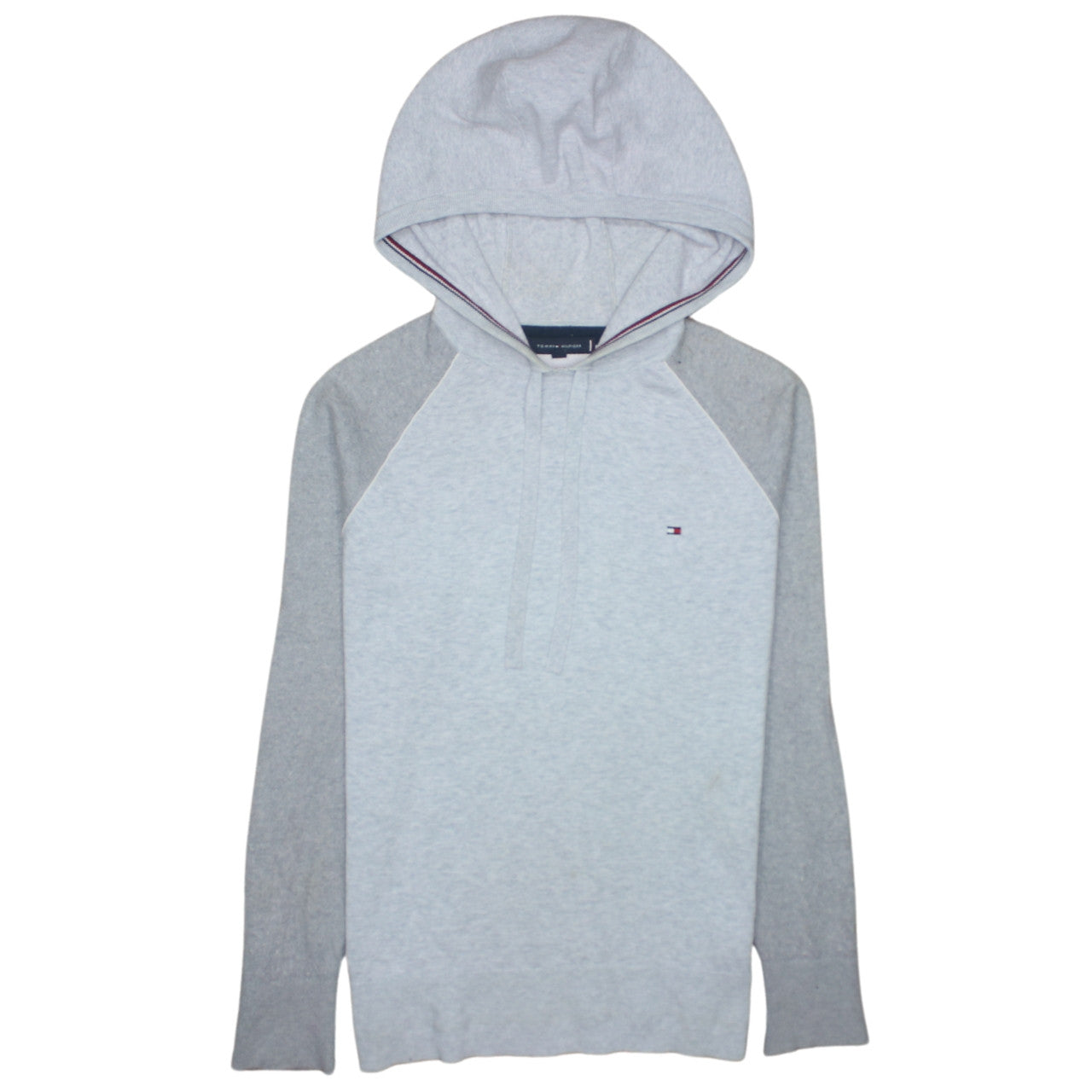 Tommy Hilfiger Men’s Grey Pullover Hoodie Medium Logo Cotton