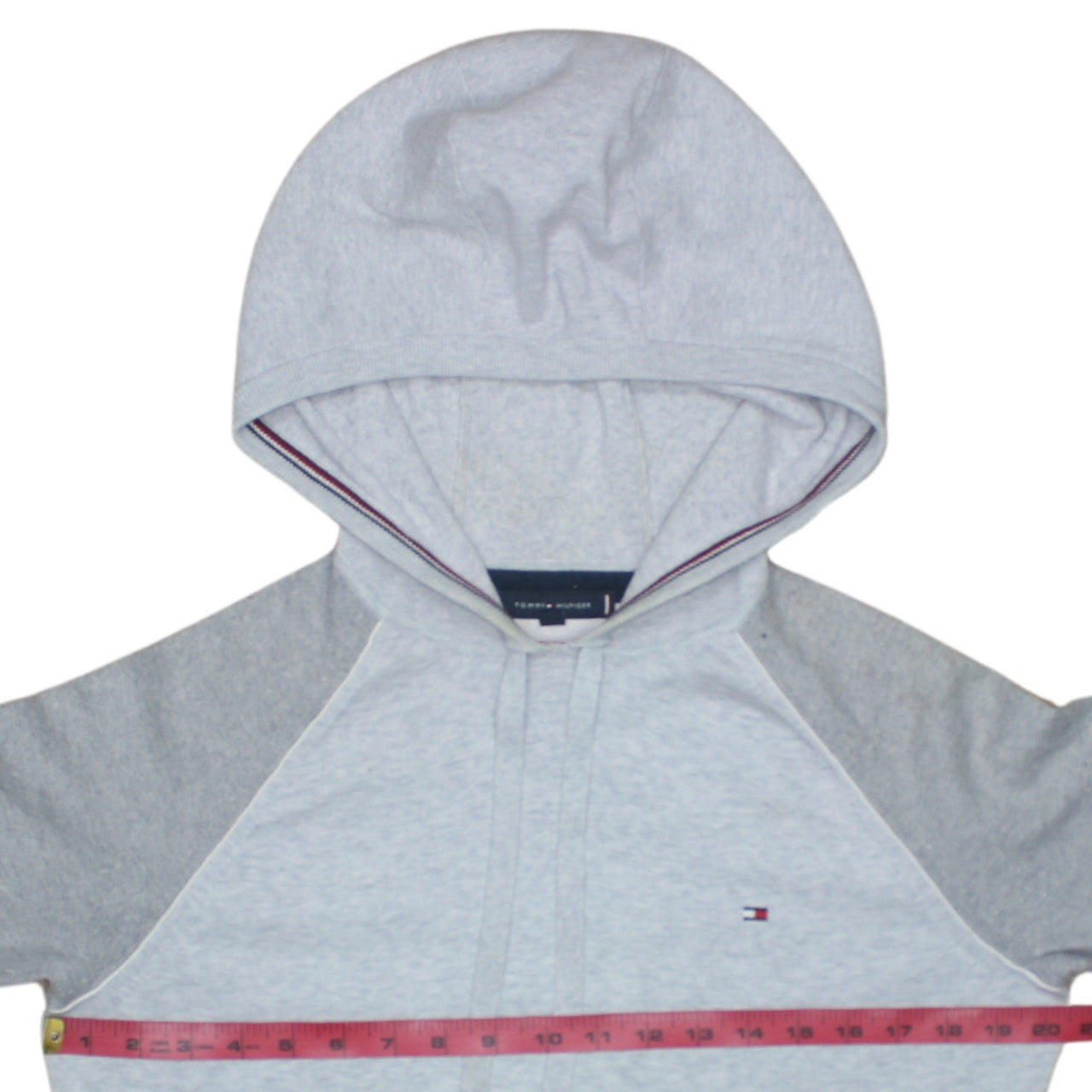Tommy Hilfiger Men’s Grey Pullover Hoodie Medium Logo Cotton