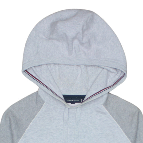 Tommy Hilfiger Men’s Grey Pullover Hoodie Medium Logo Cotton