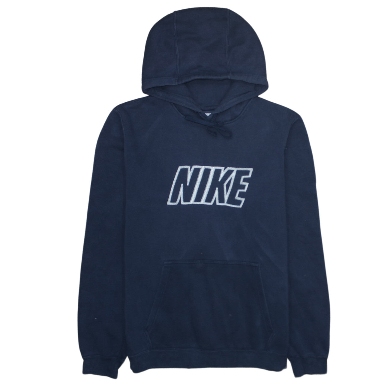 Nike Men's Navy Blue Pullover Hoodie Medium Classic Logo Cotton Blend
