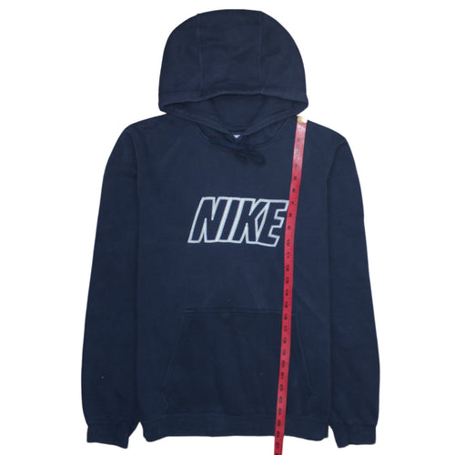 Nike Men's Navy Blue Pullover Hoodie Medium Classic Logo Cotton Blend