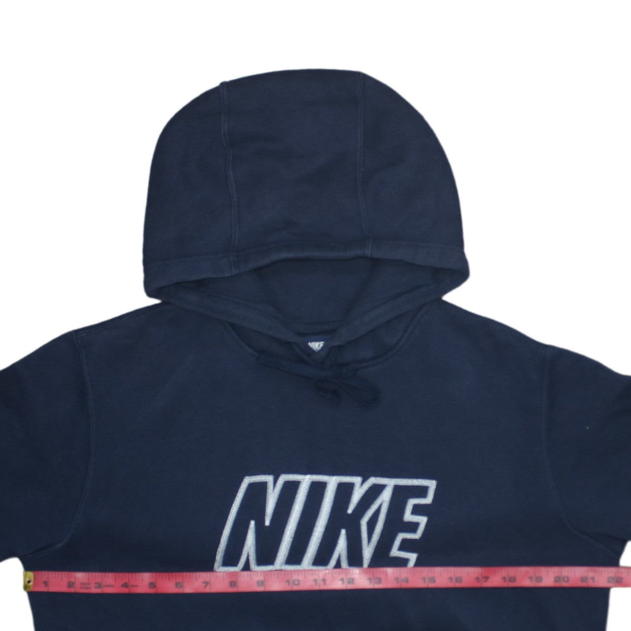 Nike Men's Navy Blue Pullover Hoodie Medium Classic Logo Cotton Blend