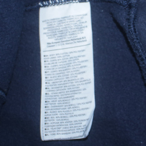 Nike Men's Navy Blue Pullover Hoodie Medium Classic Logo Cotton Blend