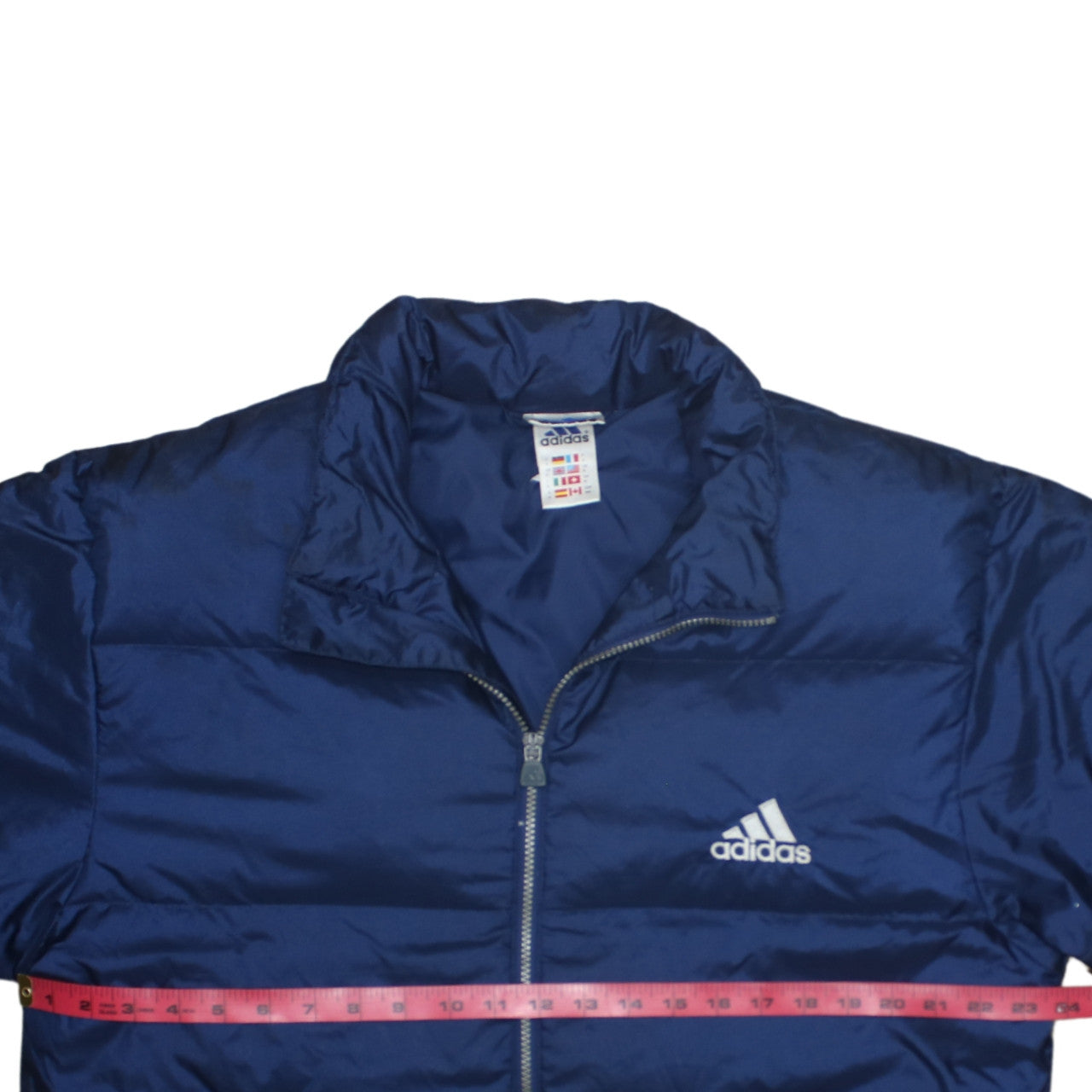 Adidas Men Blue Puffer Jacket M Regular Fit Winter Zip Coat