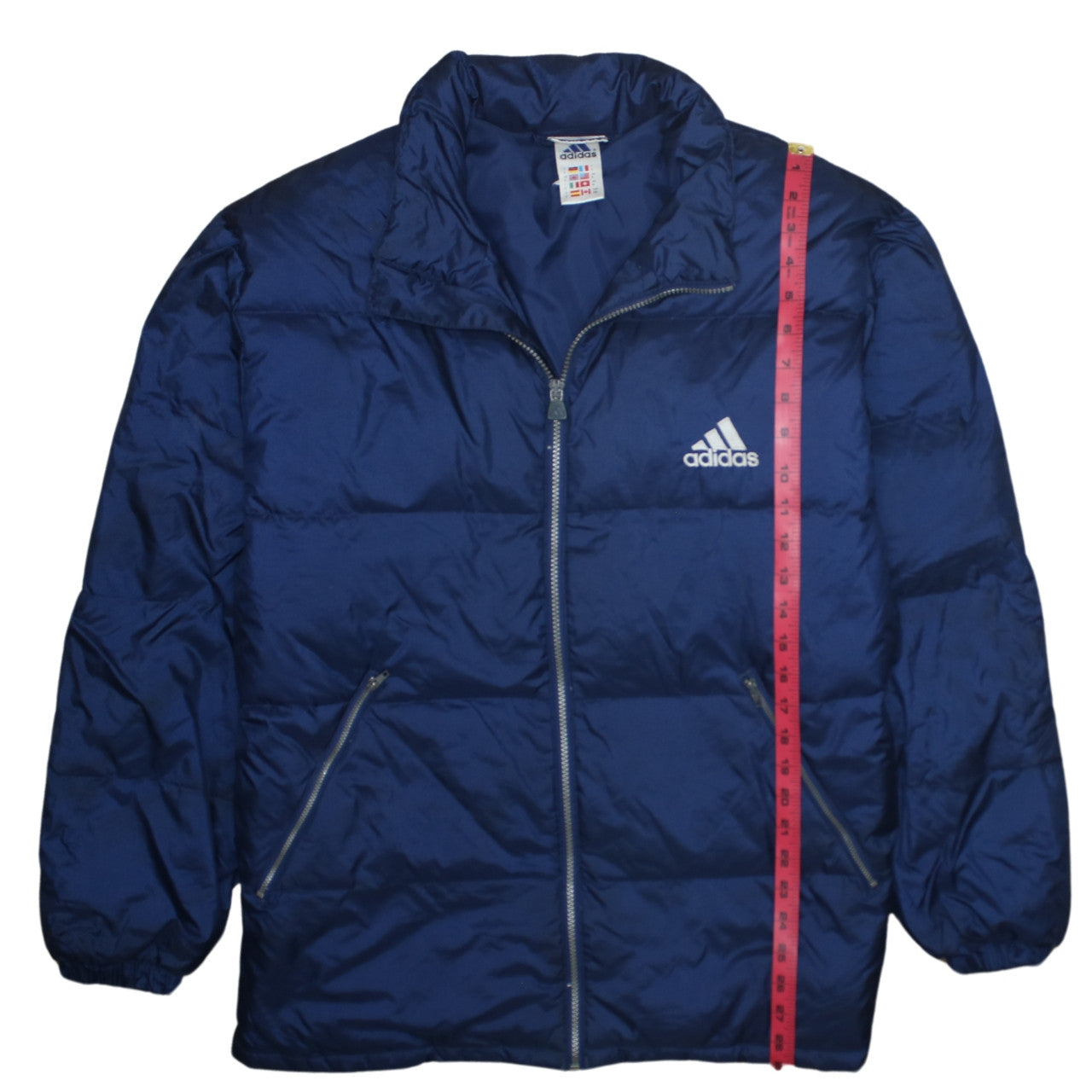 Adidas Men Blue Puffer Jacket M Regular Fit Winter Zip Coat