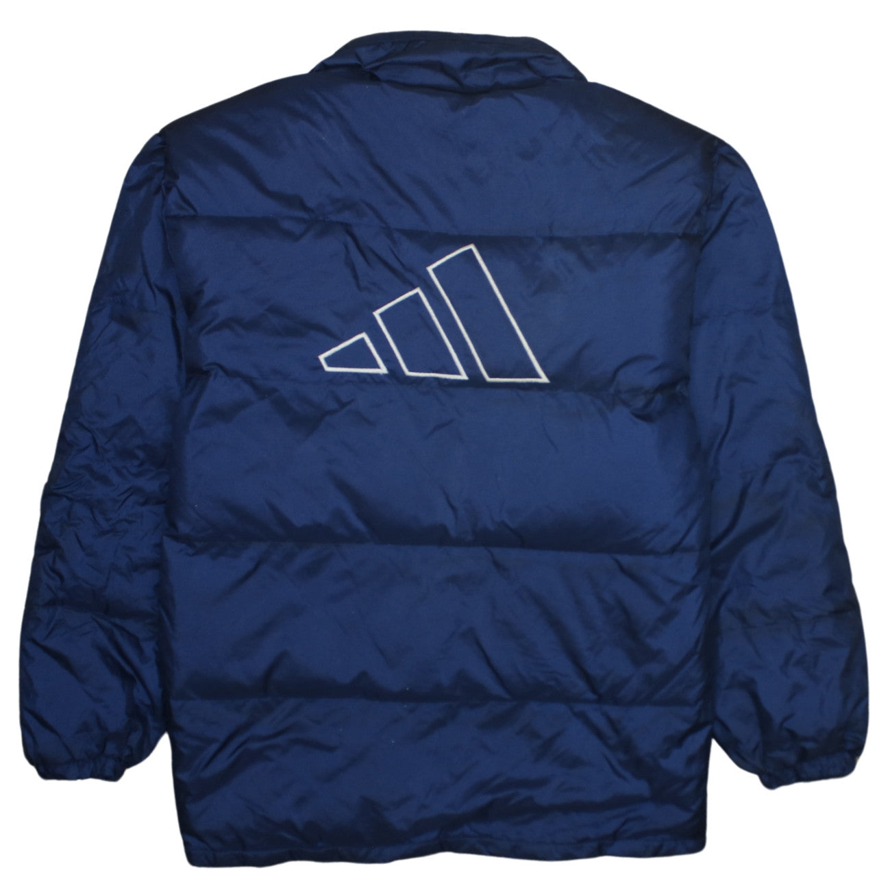 Adidas Men Blue Puffer Jacket M Regular Fit Winter Zip Coat