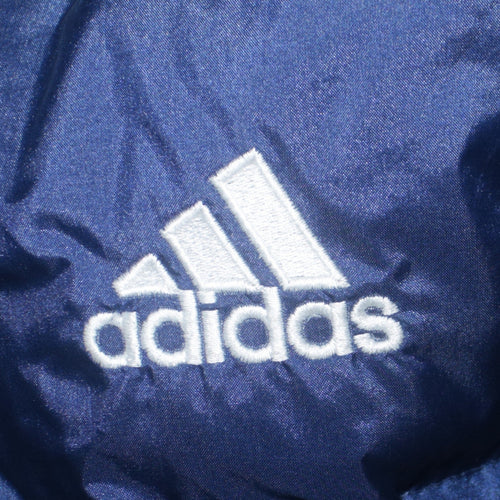 Adidas Men Blue Puffer Jacket M Regular Fit Winter Zip Coat