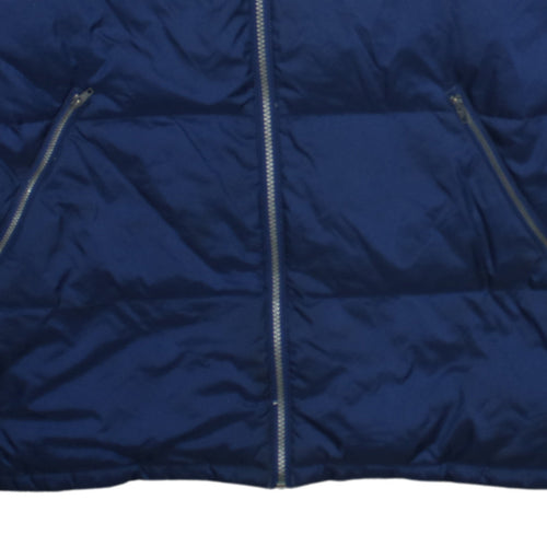 Adidas Men Blue Puffer Jacket M Regular Fit Winter Zip Coat