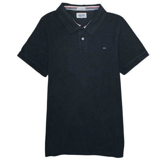 Tommy Hilfiger Men's Black Polo Shirt XL Cotton Classic Style